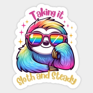 Taking this Sloth and Steady Sticker